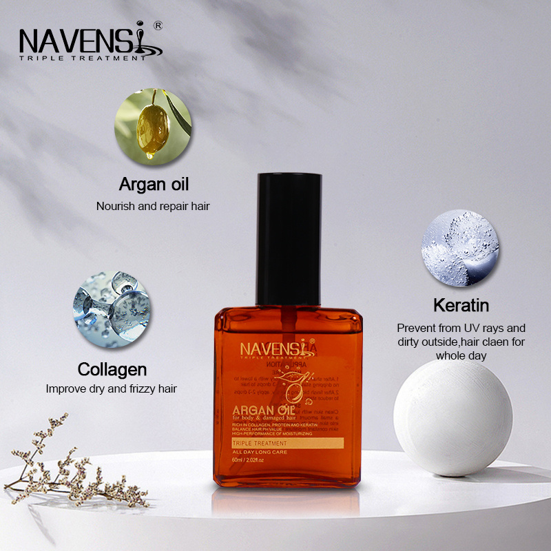 Navensi Heat Protectant Private Label Hair Growth Argan Oil Serum Series Morocco Wholesale Nnature Hair Treatment Growth Oil