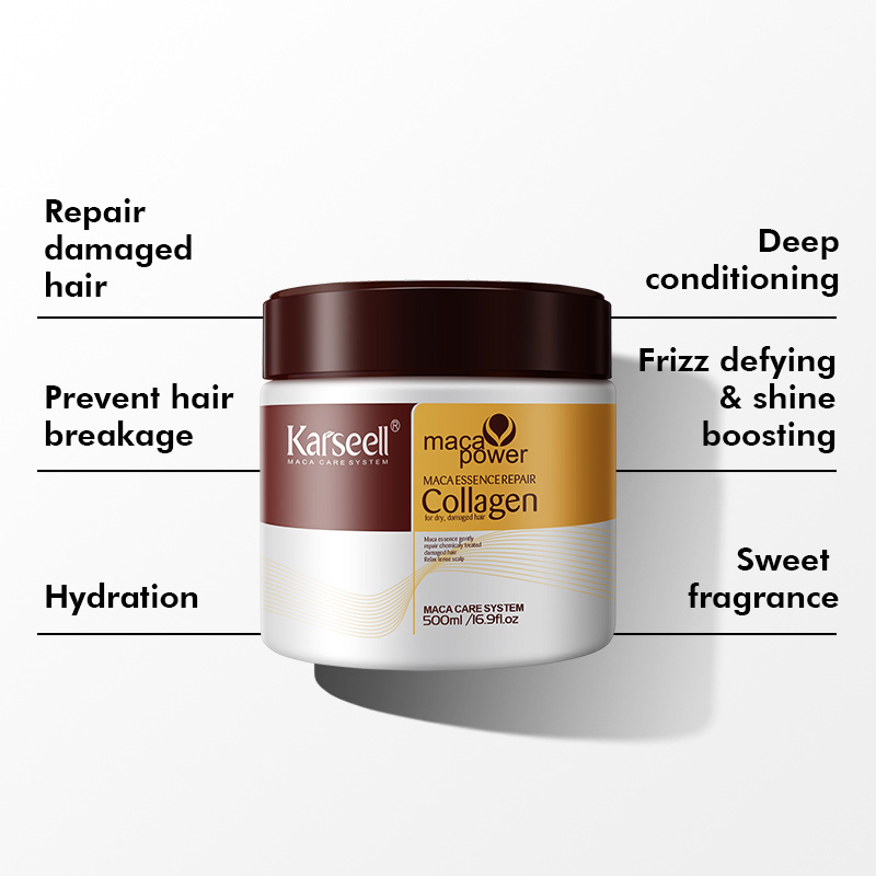 Karseell The Best Selling 500ml Collagen Hair Mask Agran Oil Smoothing Moisturizing Hair Mask