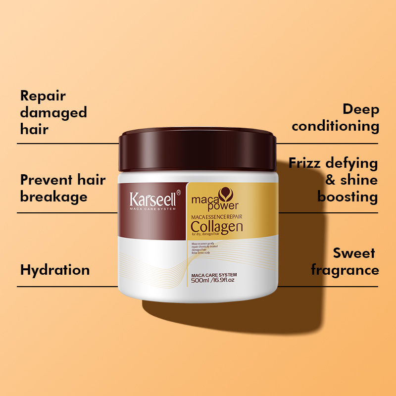 Karseell The Best Selling 500ml Collagen Hair Mask Agran Oil Smoothing Moisturizing Hair Mask