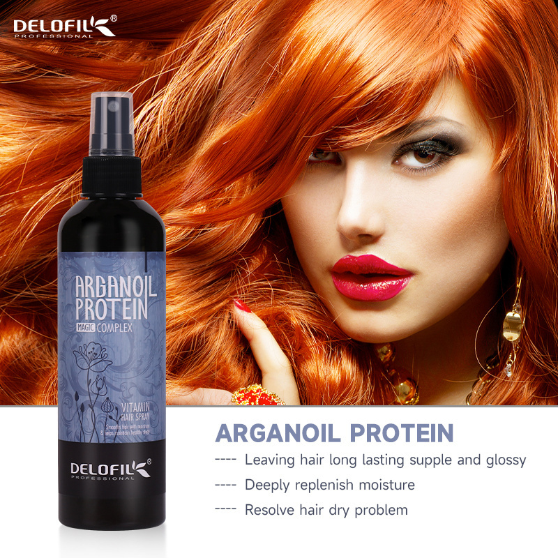 Delofil 260ml Custom Label Heat Protection Protein Hair Perfume Spray Fragrance Hair Damage Repair Fluffy Hair Dry Shampoo Spray