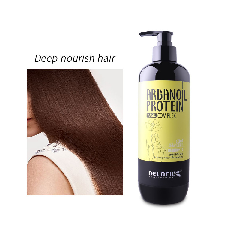 DELOFIL Keratin Hair Treatment Natural Organic Argan Oil Deep Repair Damaged Hair Protect Hair Color Shampoo and Conditioner Set