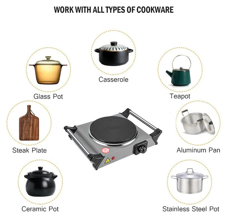 Kitchen Countertop electric hot plate cooker electric stove rechargeable Single Cooking Stove