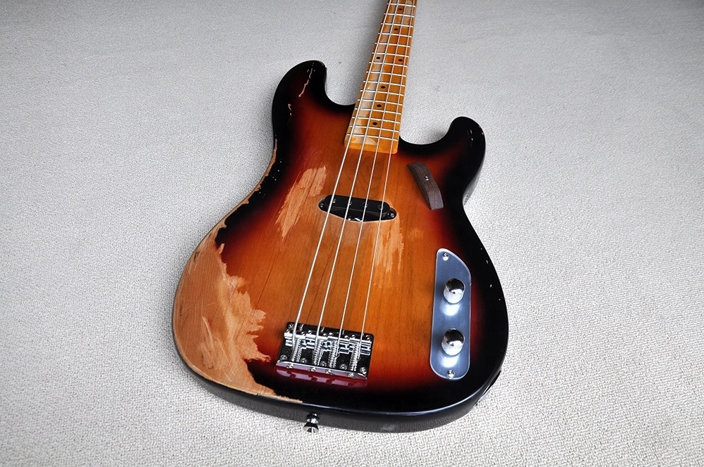 Flyoung Cheap Chinese Electric Bass Guitar Relic Electric Bass Guitar 4 Strings Bass