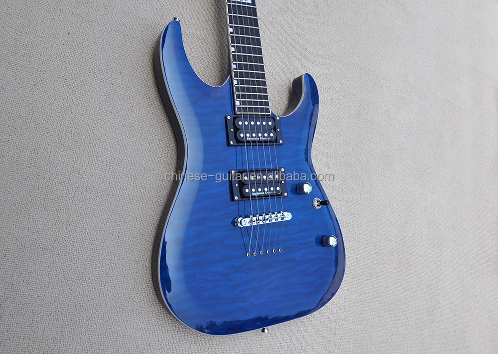 Flyoung Quilted Maple electric Guitar Factory High QUality Guitars Neck Through Body Guitar