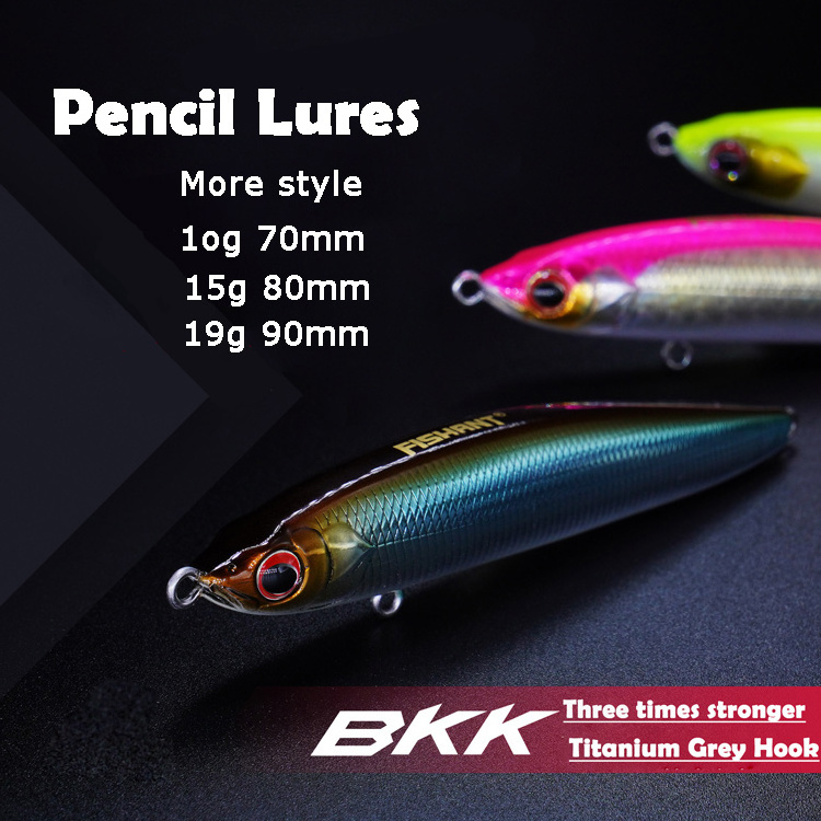 10g 15g 19g Artificial Bait Hard Pencil Plastic Stick Sinking Lure Carp Bass Pike Saltwater Fishing Lures