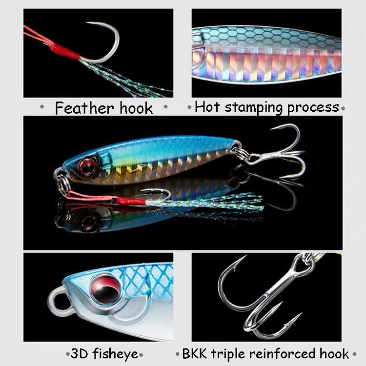 Metal Jigs Casting Jigging Spoon Minnow Long Casting for Surf Fishing Bass Sea Trout Freshwater Saltwater Fishing Lure Kit