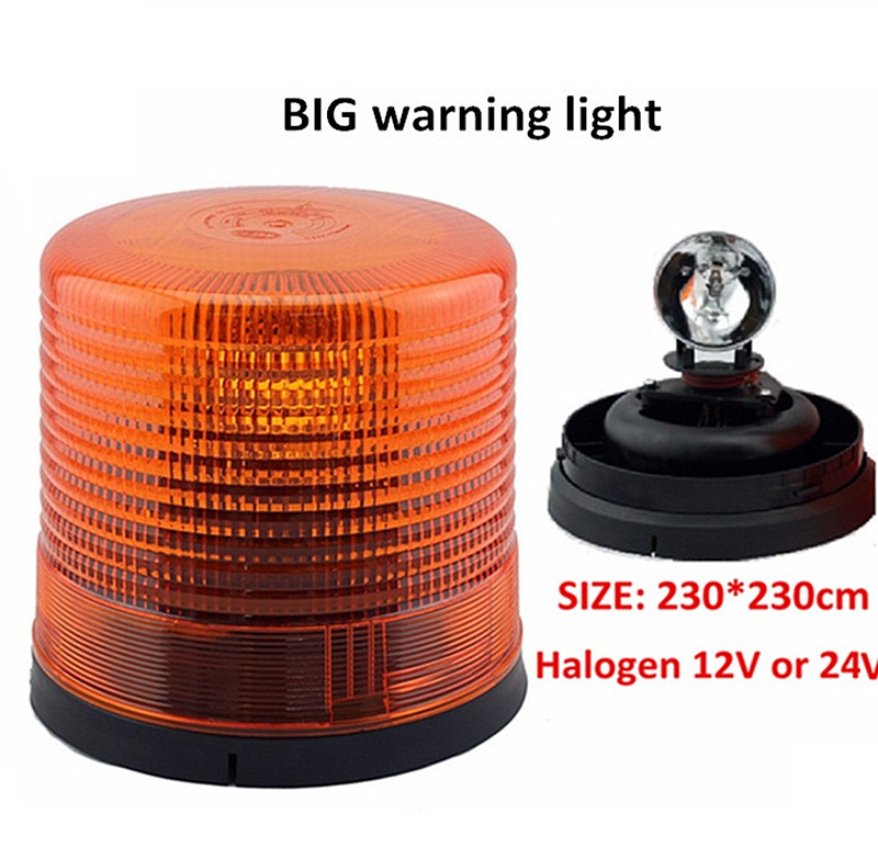 12/24v H1 Halogen Big Rotating Warning Light Big Revolving Warning Beacon light 360 Rotary Amber Blue Red with Rubber base 38114