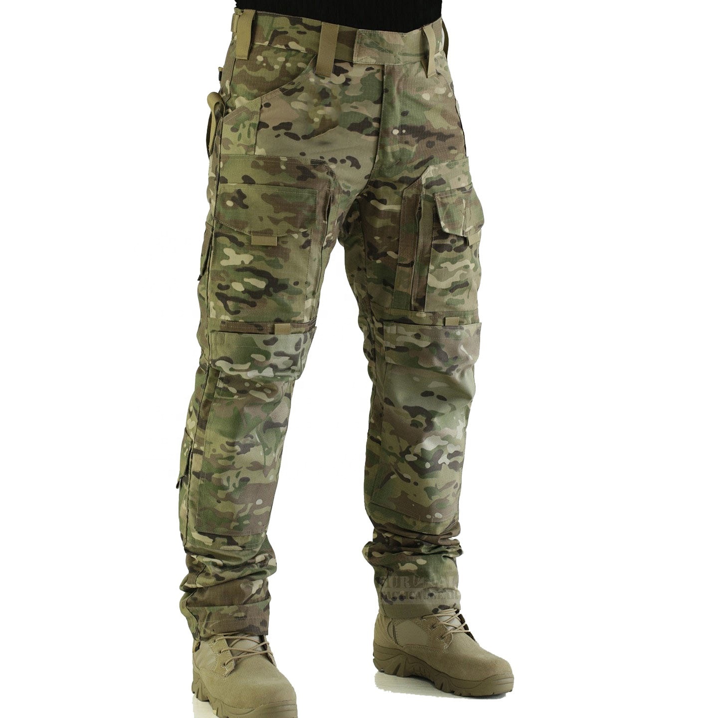 ZNA  Low MOQ Custom Men's Outdoor Work Tactical Cargo Pants Lightweight Rip-Stop Workout Multi Pocket Hiking Camo Pants