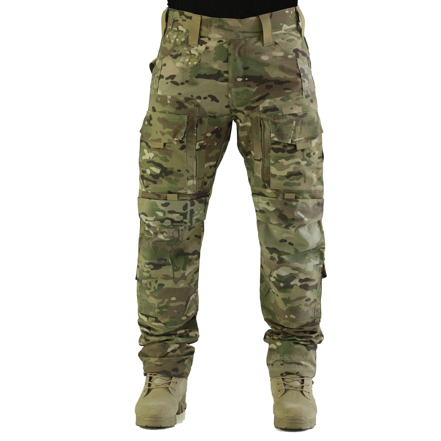 ZNA  Low MOQ Custom Men's Outdoor Work Tactical Cargo Pants Lightweight Rip-Stop Workout Multi Pocket Hiking Camo Pants