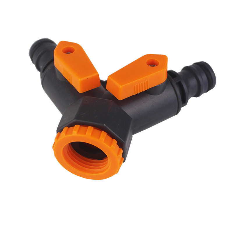 Plastic Faucet Connector Water Pipe Connector Three-way Nipple Garden Irrigation Equipment Faucet Connector