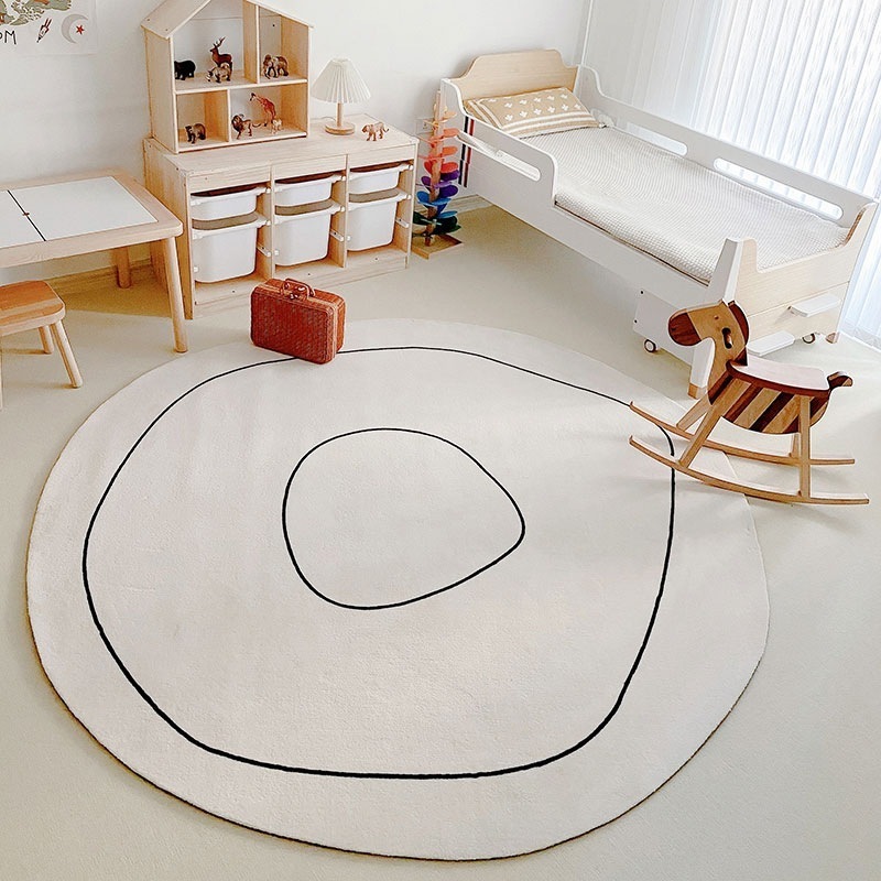 High Quality Special-shaped Living Room Fluffy Carpet Cartoon Smiley Face Chair  Rug Bedroom Carpet Bathroom Rug