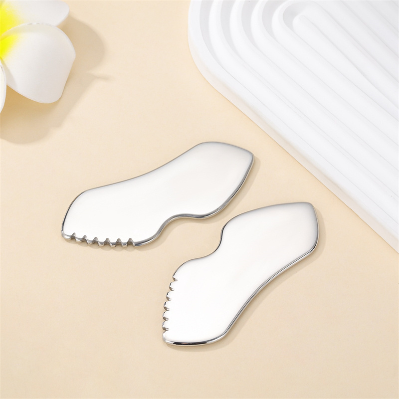 304 Stainless Steel Lip-shaped Gua Sha Massager  Healthcare Body Metal Scraping Board Stainless Steel Gua Sha Tool Custom Logo