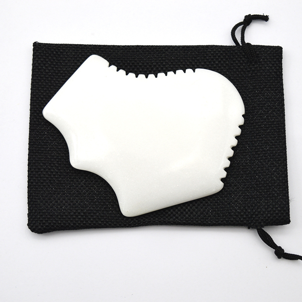 Customized White Jade Body Gua Sha Facial Massage Board Tool Various Shape For Body