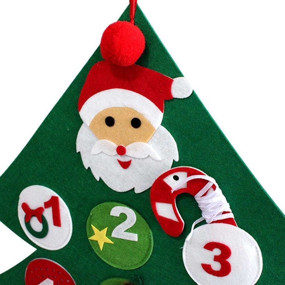 Wall Hanging Xmas Festival Decorations Cute Felt Christmas Tree Advent Calendar