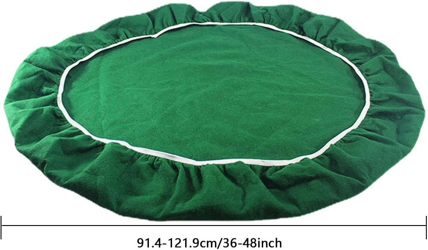 Green Round Adjustable Elastic Felt Table Cover for Poker Board Games Puzzles Mahjong