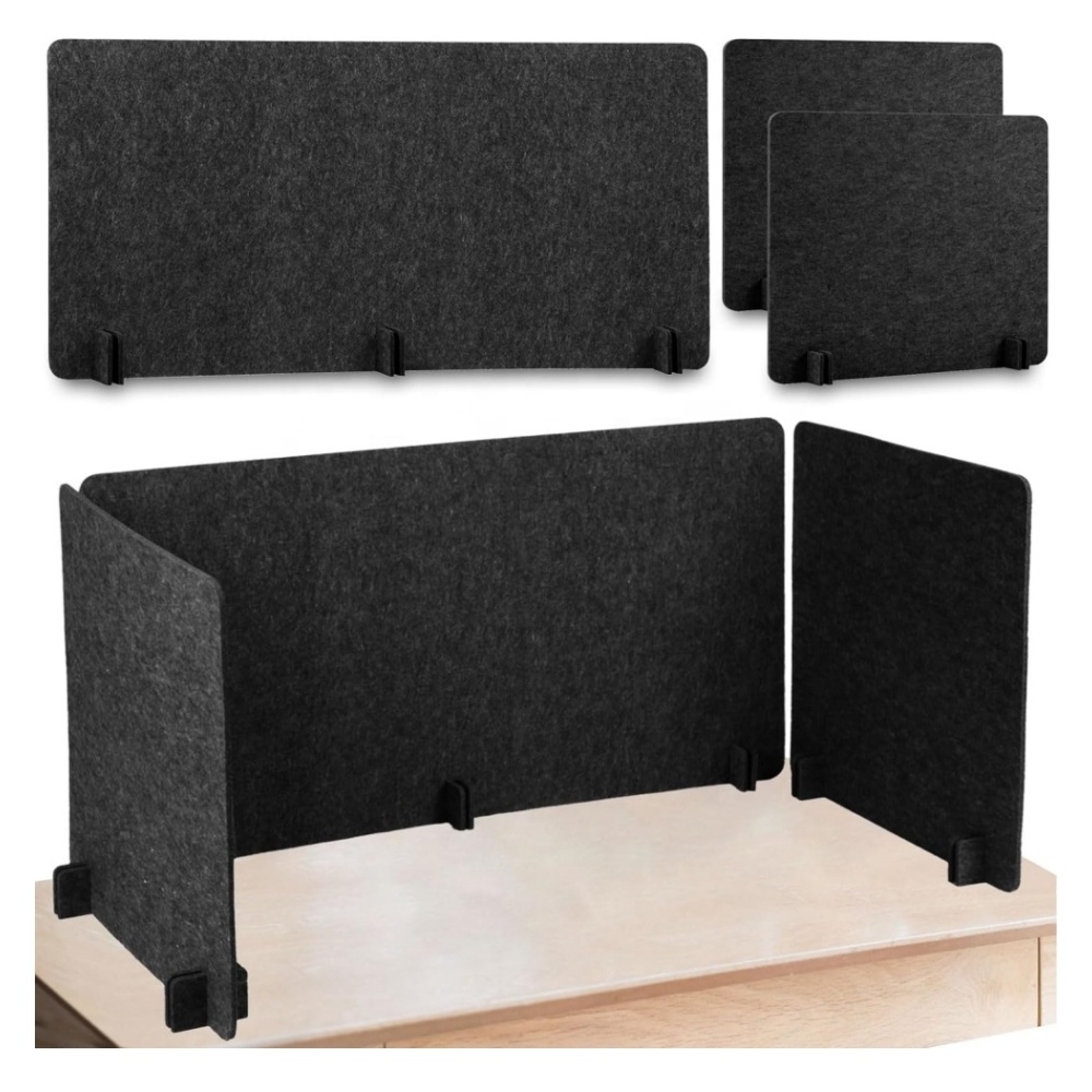 Freestanding Desk Privacy Panel Acoustic PET Desk Divider for Office School Classroom Students Reducing Noise Visual Distraction