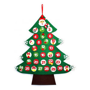 Wall Hanging Xmas Festival Decorations Cute Felt Christmas Tree Advent Calendar