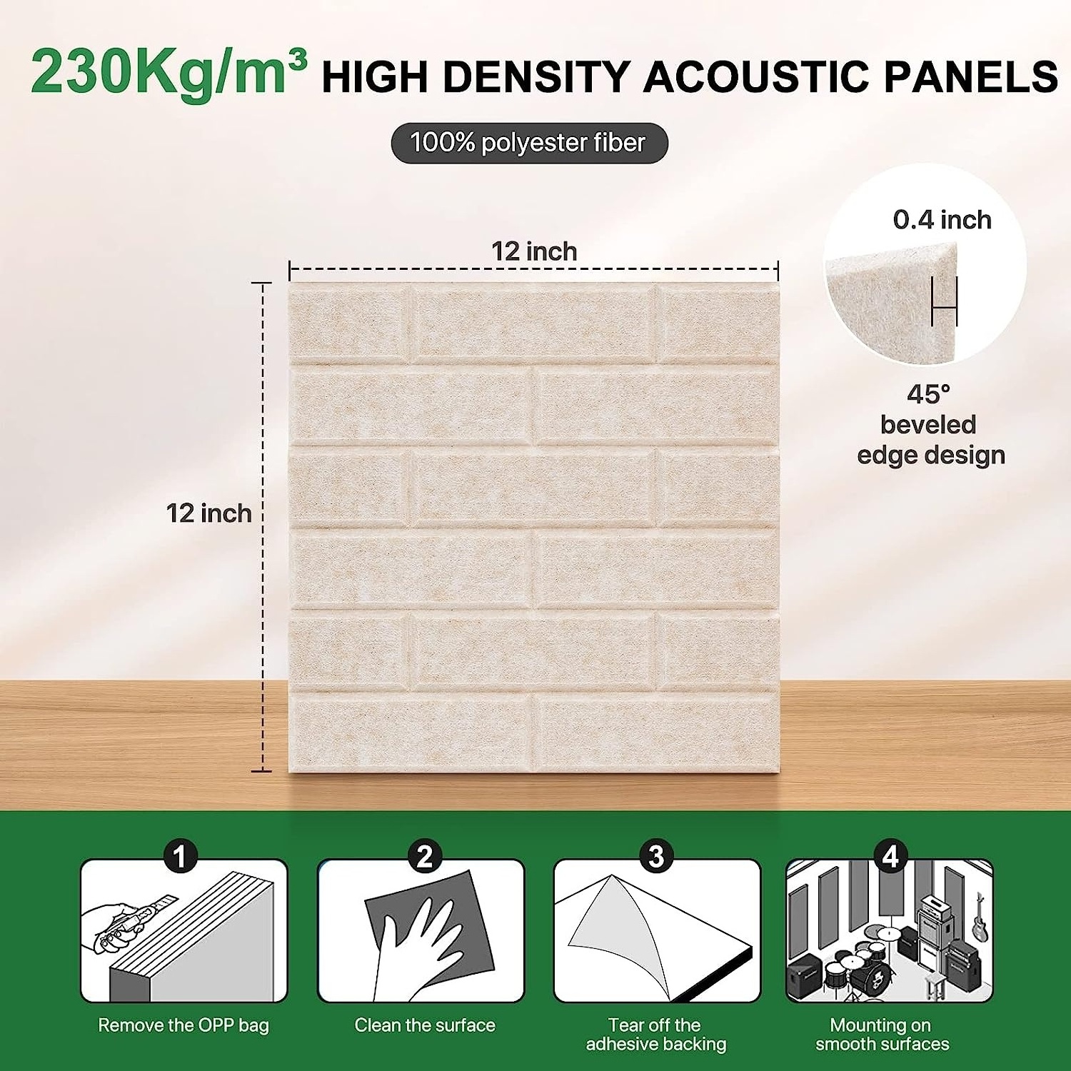 Self-adhesive Design High-quality Polyester Fiber Sound Absorbing PET Acoustic Panels For Wall Door Ceiling Noise Cancelling