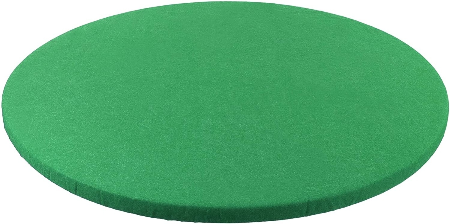 Elastic Band Design Round Green Noise Reduction and Anti-Slip Felt Game Table Cover for Playing Mahjong Poker Dominoes Puzzles