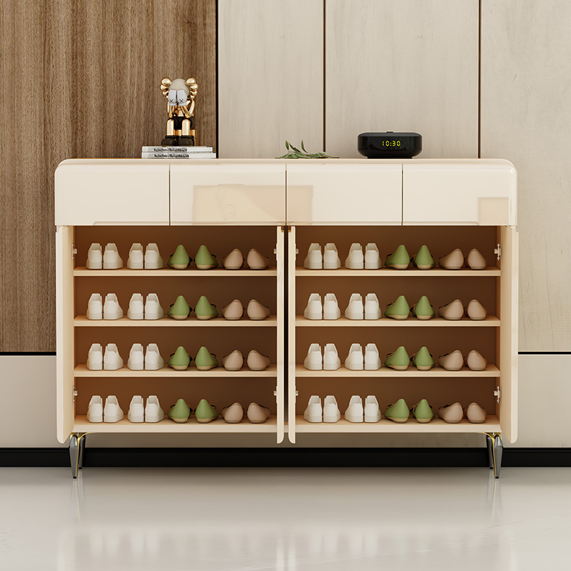 Modern wooden shoe cabinet luxury for entryways shoe rack cabinet minimalist furniture