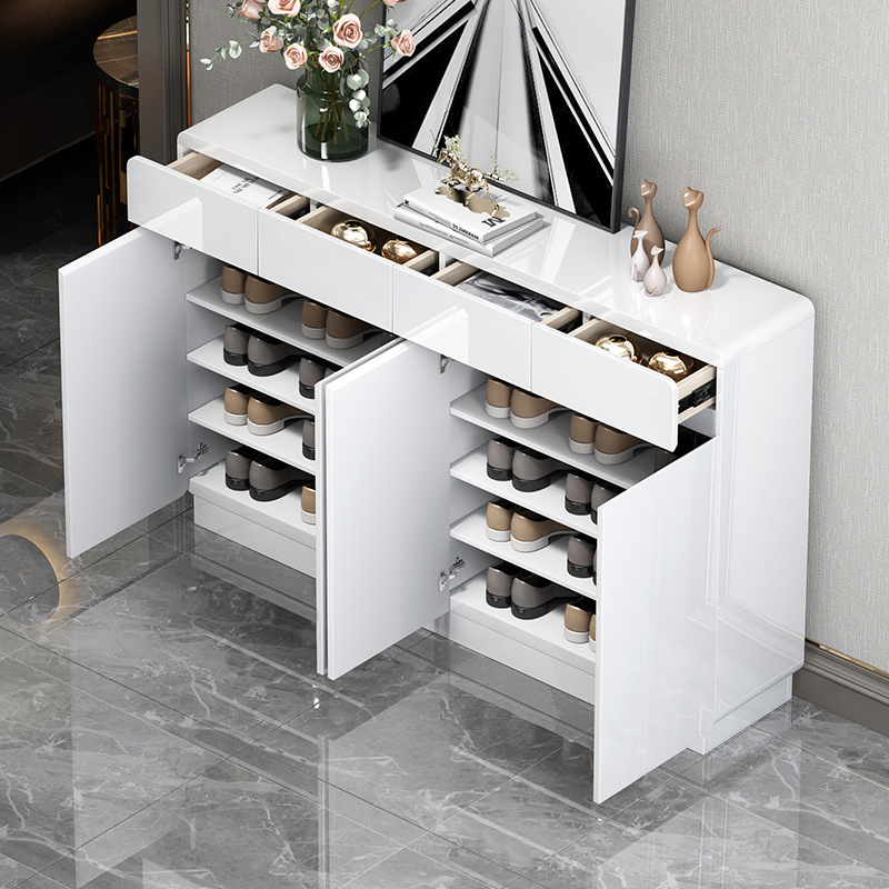 Simple modern style wooden home  diy shoe cabinet fashion paint craft hall cabinet shoes store cabinet