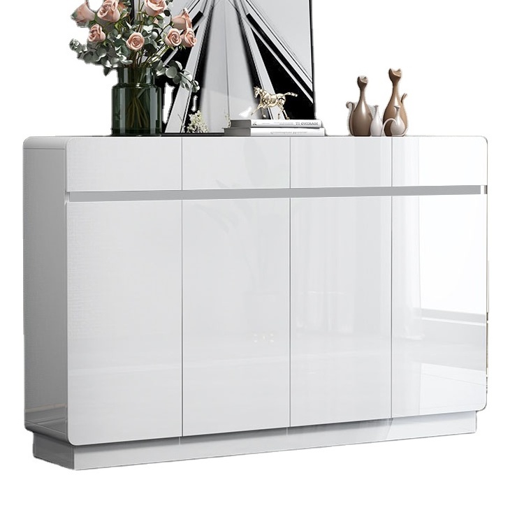 Modern and simple home entrance shoe cabinet white multifunctional living room storage cabinet storage cabinet with drawers