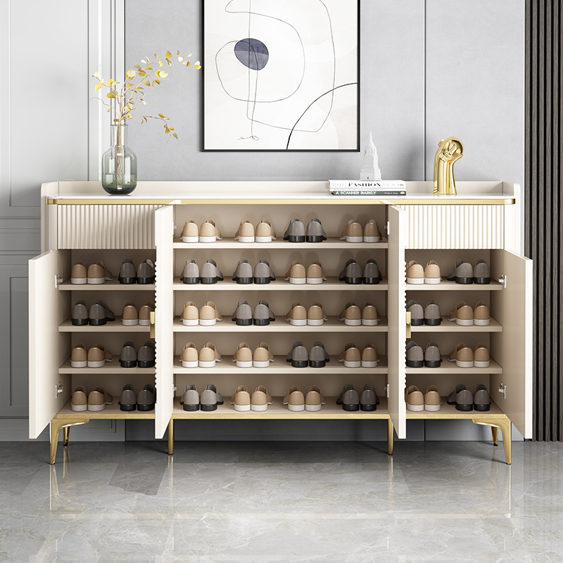 modern luxury thin entrance shoe rack cabinet storage customized shoes cabinet wooden room furniture