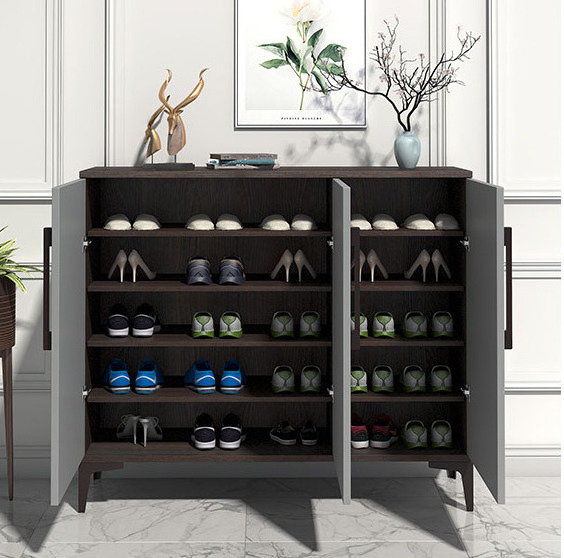 gray light luxury home entrance porch cabinet large capacity shoe cabinet multifunctional adjustable storage cabinet