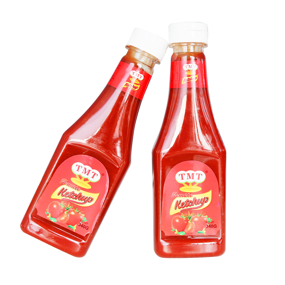 340g Fresh Double Concentrate Tomato Ketchup with Plastic Bottle ketchup plastic squeeze tomato sauce from factory