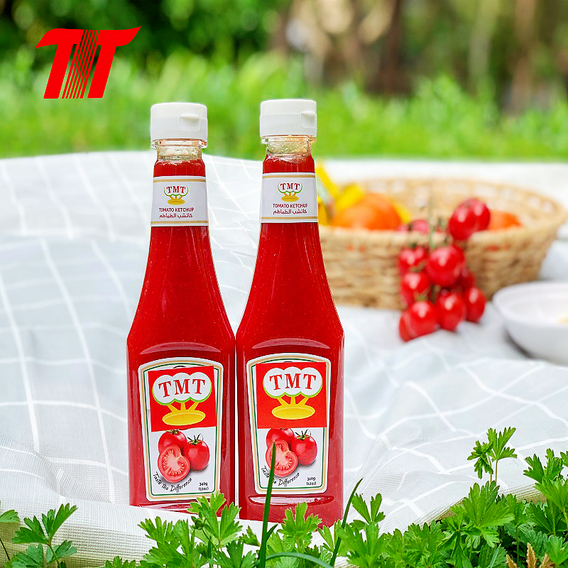 340g Fresh Double Concentrate Tomato Ketchup with Plastic Bottle ketchup plastic squeeze tomato sauce from factory