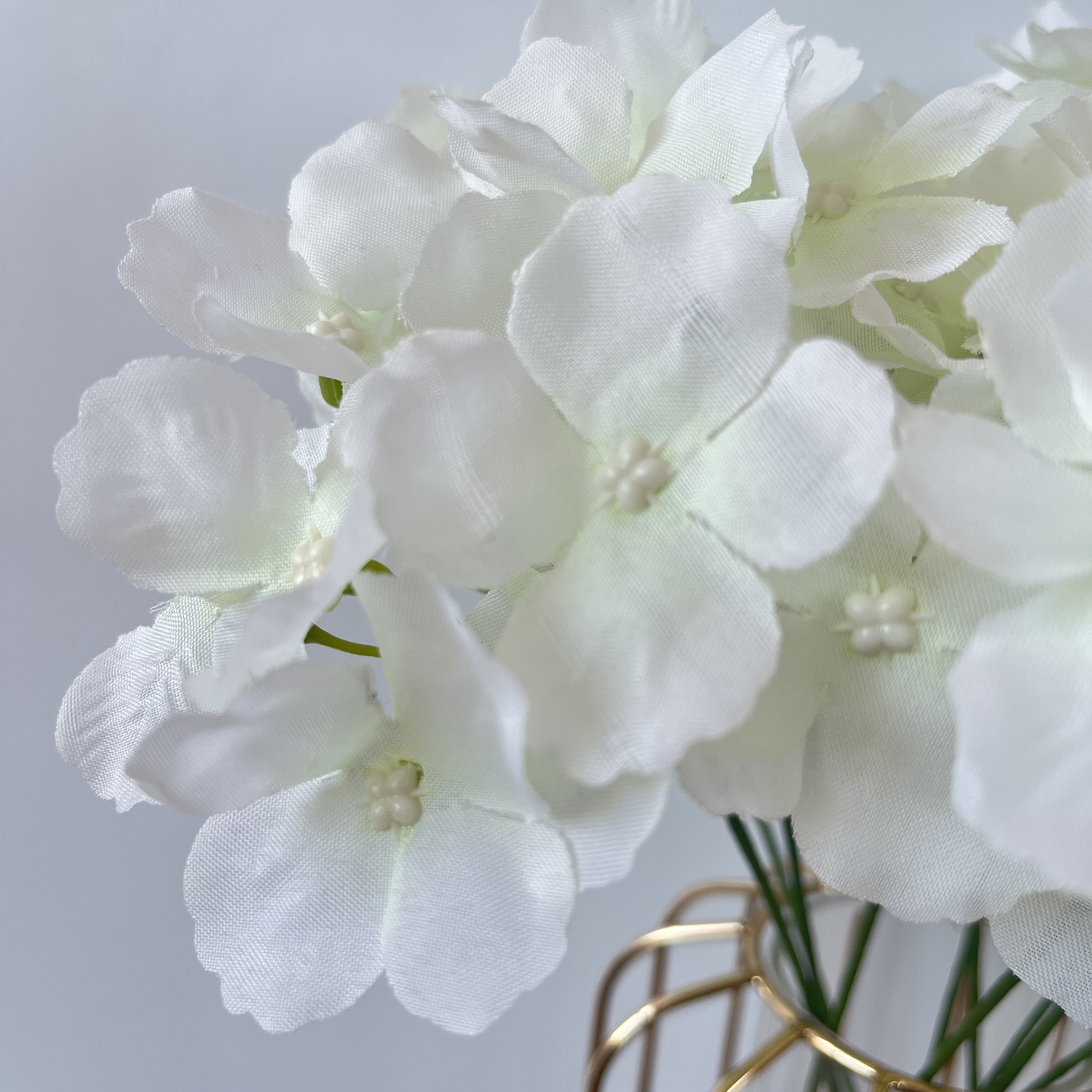 Wholesale Artificial Flower White Picks 5Heads Hydrangea Branch Flower Artificial Wreath For Home Wedding Decoration