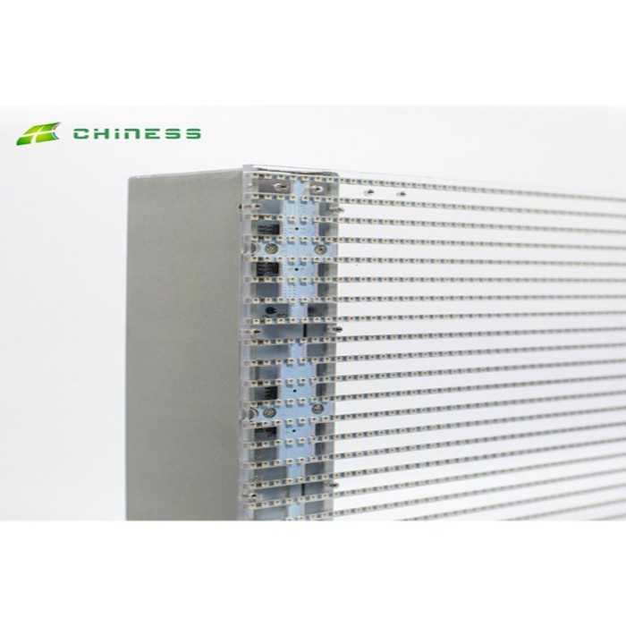 CNS-P10mm Hot sale multiple sticking 80 times transparent led curtain display  Adhesive transparent led screen for retail stores