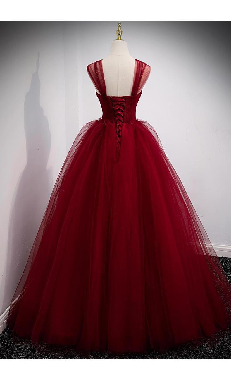 ZX-479 Latest Wine Red Quinceanera Dresses Ball Gown New Tulle Fabric Crystal Bodice For Party Wear Princess dress