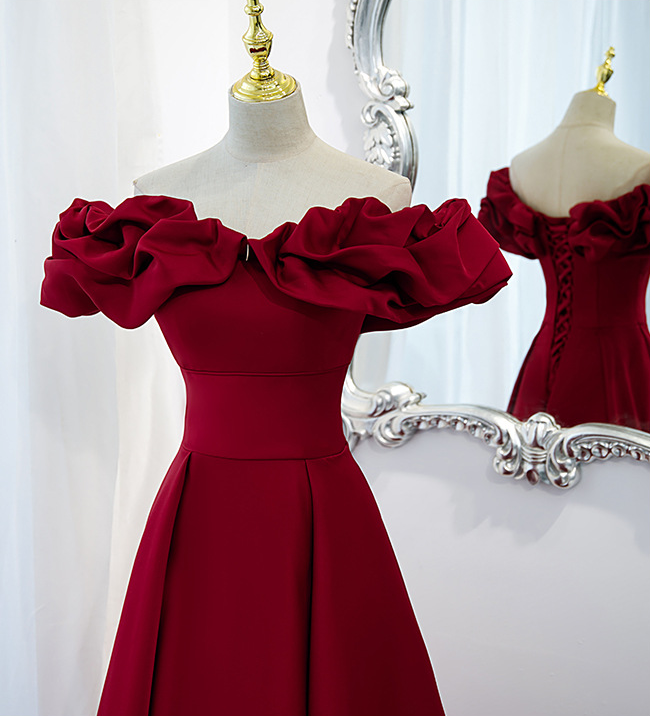 ZX-304 New Arrival Burgundy One-shoulder Long Bridesmaid Dresses Custom Manufacturer Evening Dresses Prom Dress