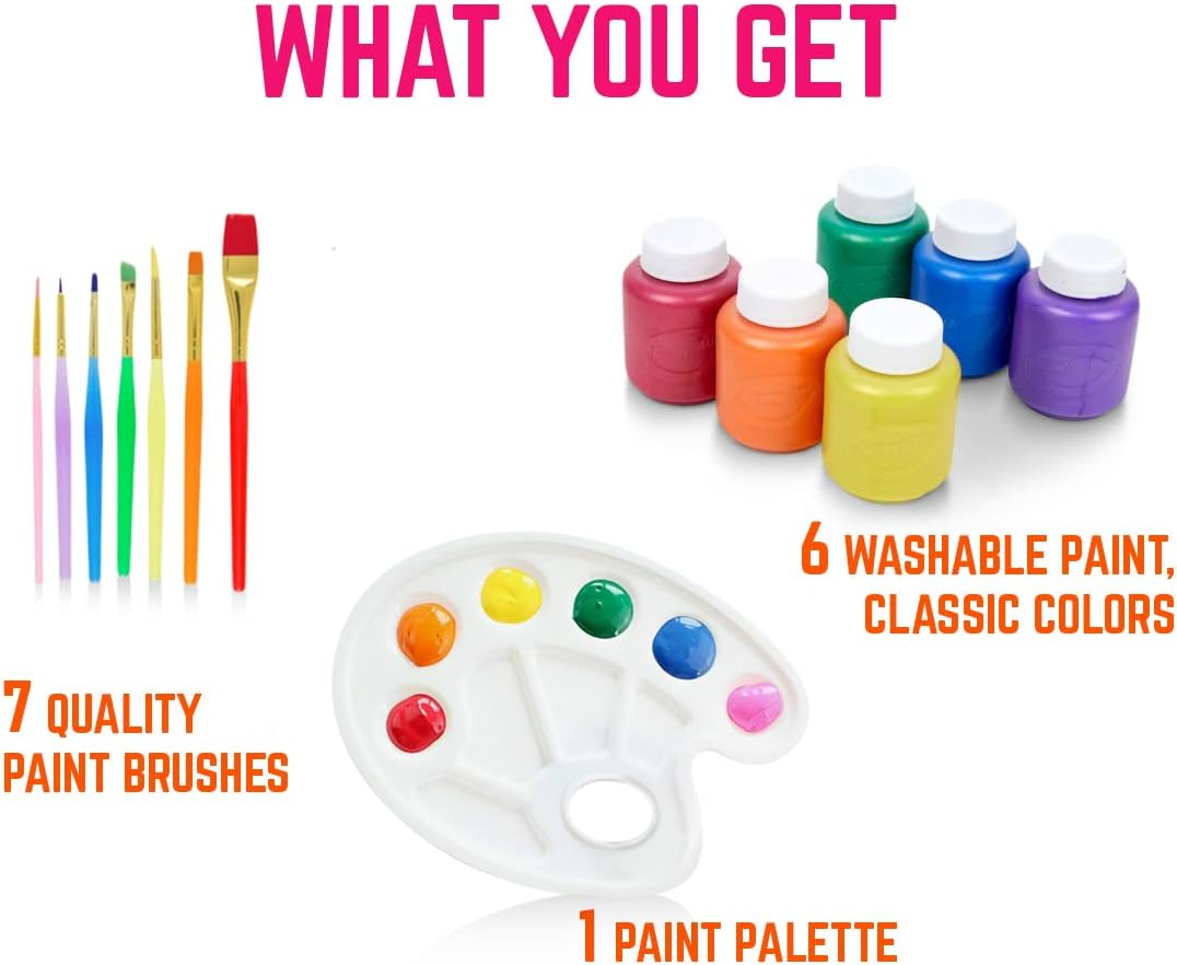 Washable Acrylic Paint Set For Kids Adults Craft ProjectsFinger Painting Supplies Kit