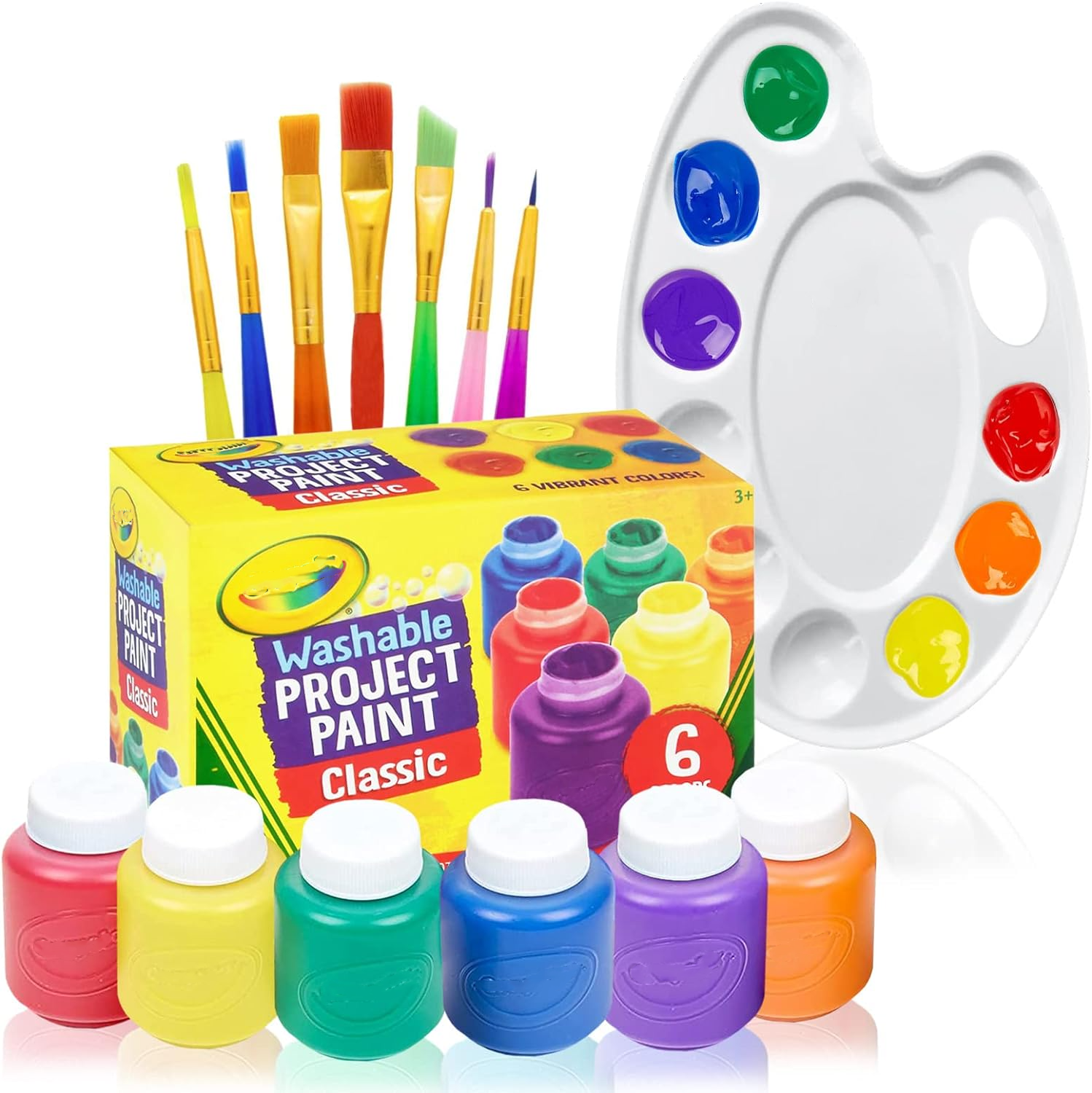 Washable Acrylic Paint Set For Kids Adults Craft ProjectsFinger Painting Supplies Kit