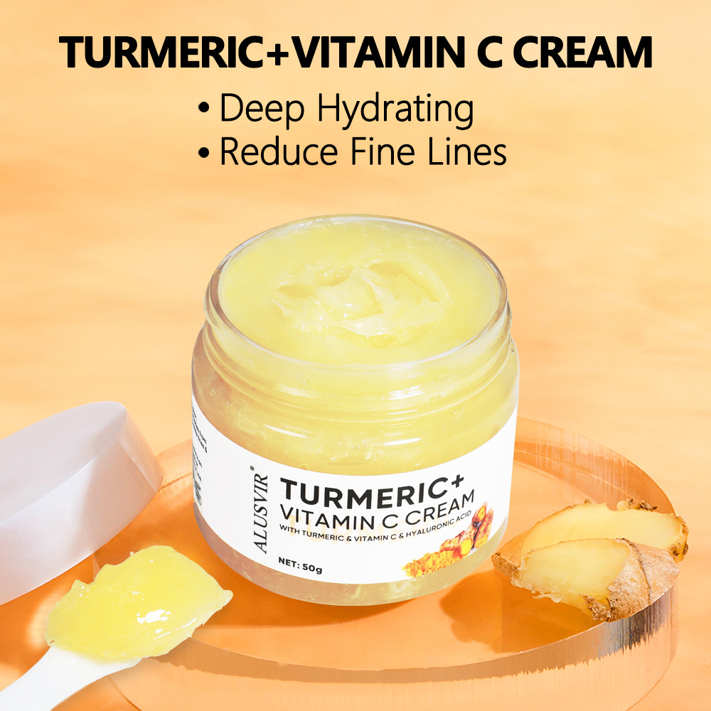 Private Label Skin Care Moisturizing Whitening Facial Cream Dark Spot Removal Brightening Turmeric Face Cream for Women Adults