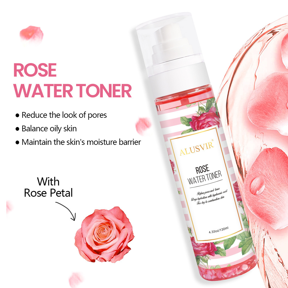 Private Label Rose Skin Care Skin Whitening Anti Aging Hydra Facial Cleanser Toner Face Serum Cream Clay Mask Soap Skincare Set