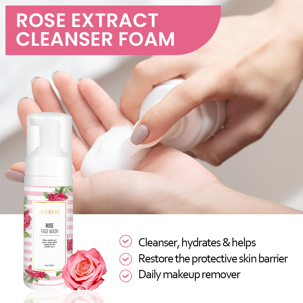 Private Label Rose Skin Care Skin Whitening Anti Aging Hydra Facial Cleanser Toner Face Serum Cream Clay Mask Soap Skincare Set