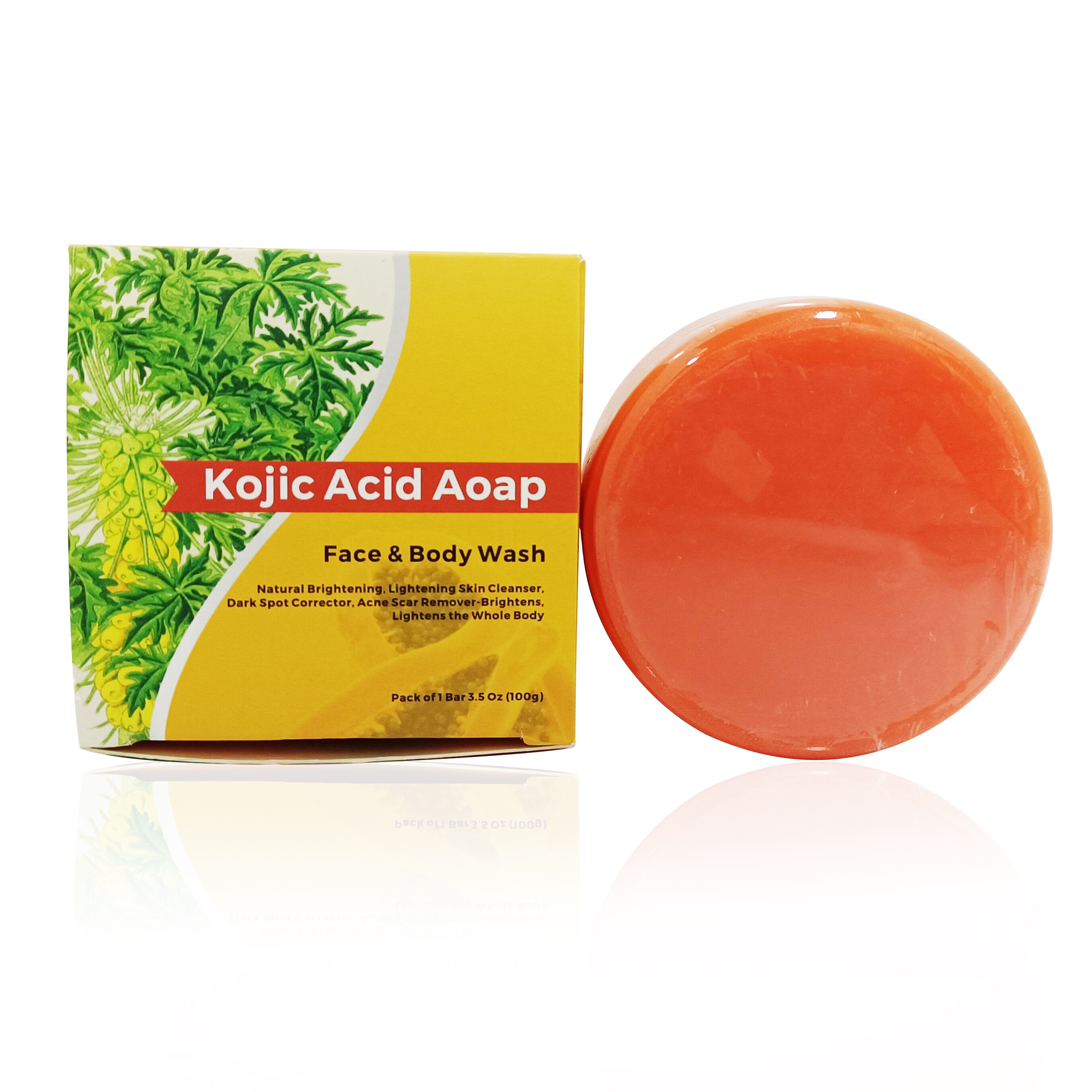 Private  Label Natural Organic Kojic Acid & Papaya Skin Whitening Body Face Brightening Soap