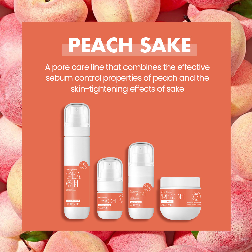 Customized Label Cosmetic Beauty Organic Skin Care Facial Refresh Pore Tightening Products Peach Skincare Face Toner Skin  Mist