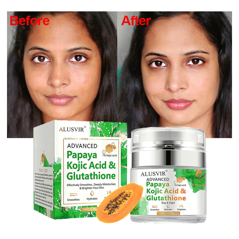 Private Label Organic Skin Papaya Kojic Acid Glutathione Face Bleaching Whitening Moisturizer Night Cream Lotion For Dark Skin