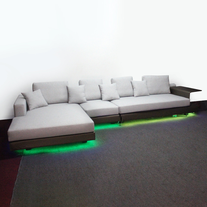 Chingxin OEM/ODM led light sofa pu microfiber fabric sleeper corner sofa bed leather sofas and couches living room furniture