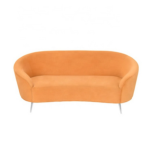 Chingxin orange velvet modern couch living room sofa customized upholstered loveseat recliner sofa for home