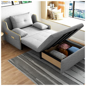 Customized factory pull out multifunctional folding sofa bed furniture single double living room sofa bed with storage