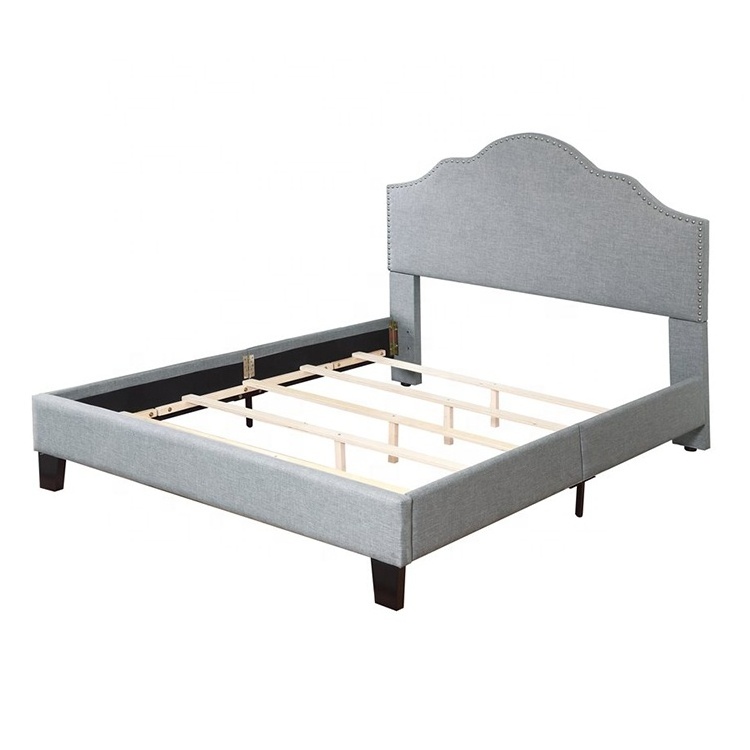 CX 2023 Latest King Queen Full Size Upholstered Bed with Headboard High rebound sponge soft fabric Pull buckle backrest