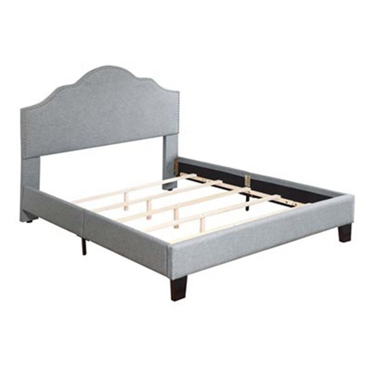 CX 2023 Latest King Queen Full Size Upholstered Bed with Headboard High rebound sponge soft fabric Pull buckle backrest