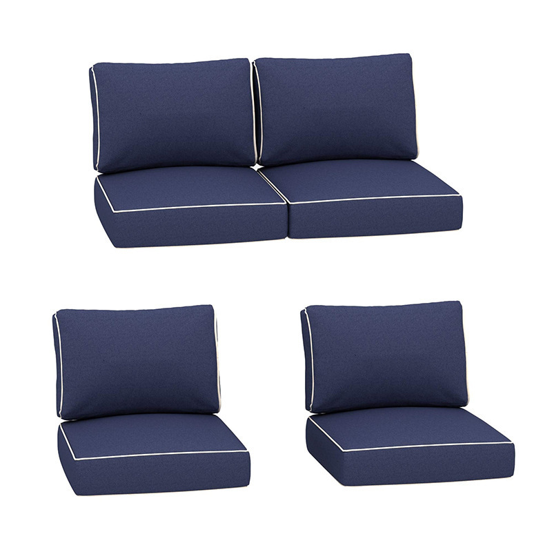 Wholesale Waterproof Outdoor Courtyard Balcony Chair Pillow Cushion Set Durable Sectional Sofa Seat Cushion Covers Custom