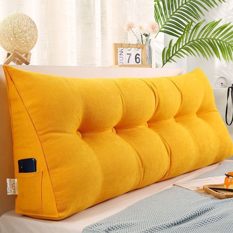 Solid Color Velvet Triangular Reading Cushion Bed Headboard Waist Support Backrest Cushions Back Wedge Pillow