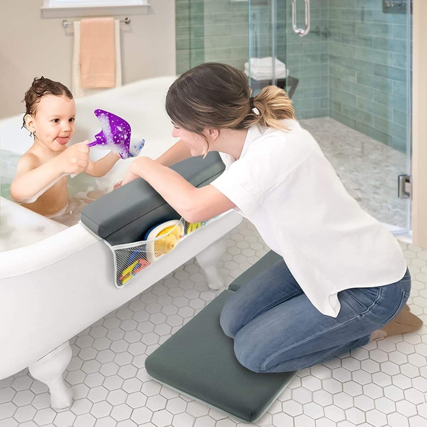 Thick Quick Dry Baby Bath Kneeler and Elbow Rest Pad Memory Foam Kneeling Pad and Elbow Support Cushion for Knee & Arm